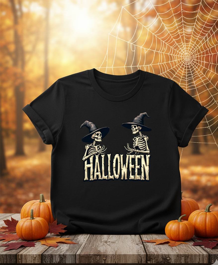 Bella+Canvas 3001 Halloween Skeletons T-Shirt - Spooky Unisex Tee