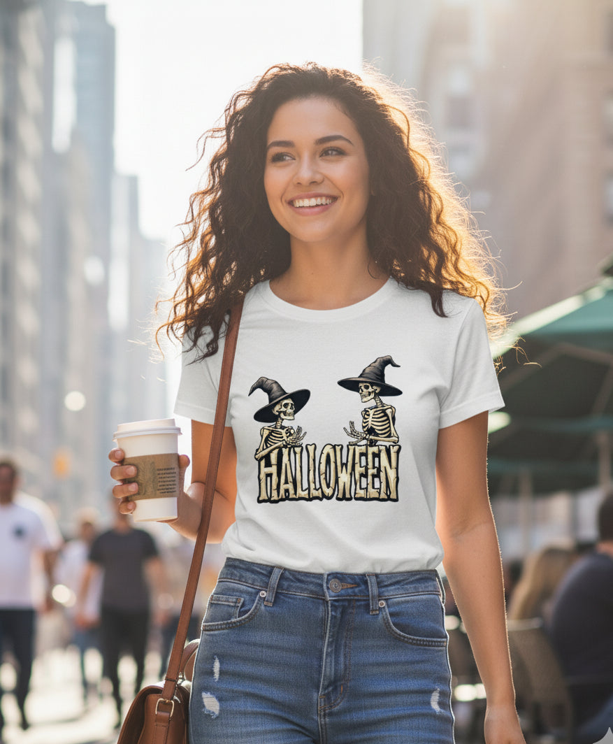 Bella+Canvas 3001 Halloween Skeletons T-Shirt - Spooky Unisex Tee