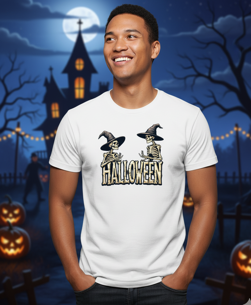 Bella+Canvas 3001 Halloween Skeletons T-Shirt - Spooky Unisex Tee