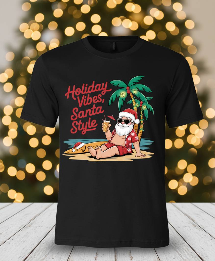 Bella+Canvas 3001 Relaxed Santa T-Shirt - Casual Holiday Tee