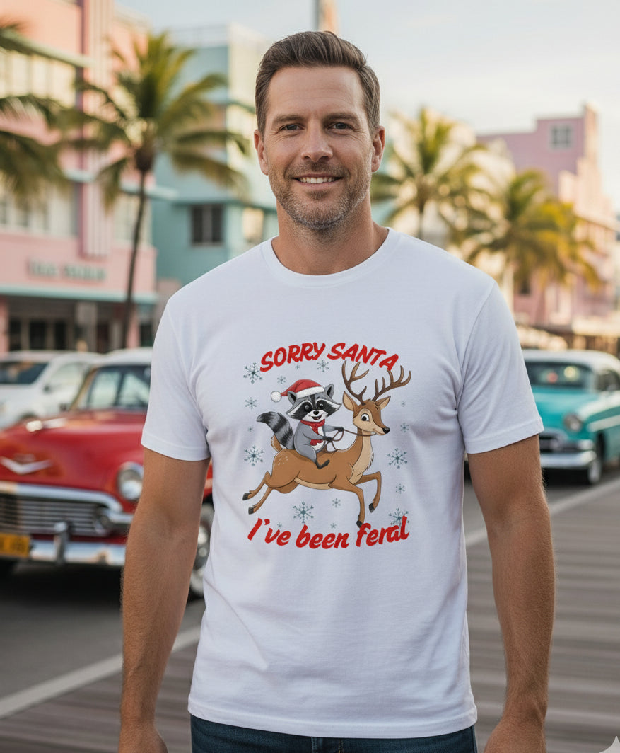 Bella+Canvas 3001 Funny Santa T-Shirt - Naughty List Holiday Tee
