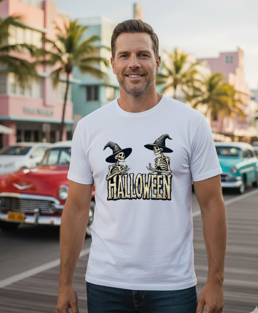 Bella+Canvas 3001 Halloween Skeletons T-Shirt - Spooky Unisex Tee