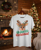 Bella+Canvas 3001 Oh Deer Christmas T-Shirt - Cute Reindeer Holiday Tee