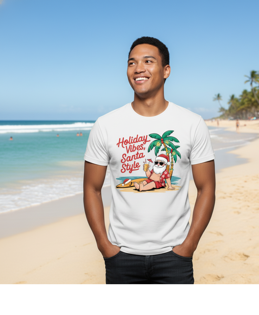Bella+Canvas 3001 Relaxed Santa T-Shirt - Casual Holiday Tee