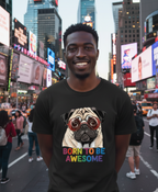 Bella+Canvas 3001 Cute Pug Graphic Tee - Funny Dog Lover T-Shirt