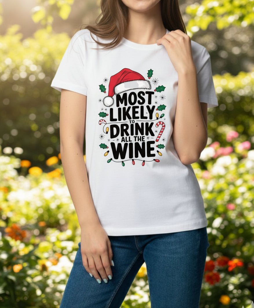 Bella+Canvas 3001 Wine Lover Christmas T-Shirt - Holiday Party Tee