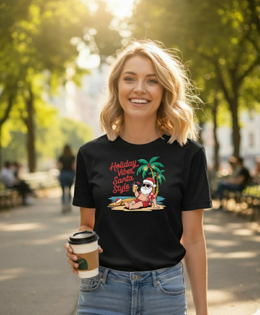 Bella+Canvas 3001 Relaxed Santa T-Shirt - Casual Holiday Tee