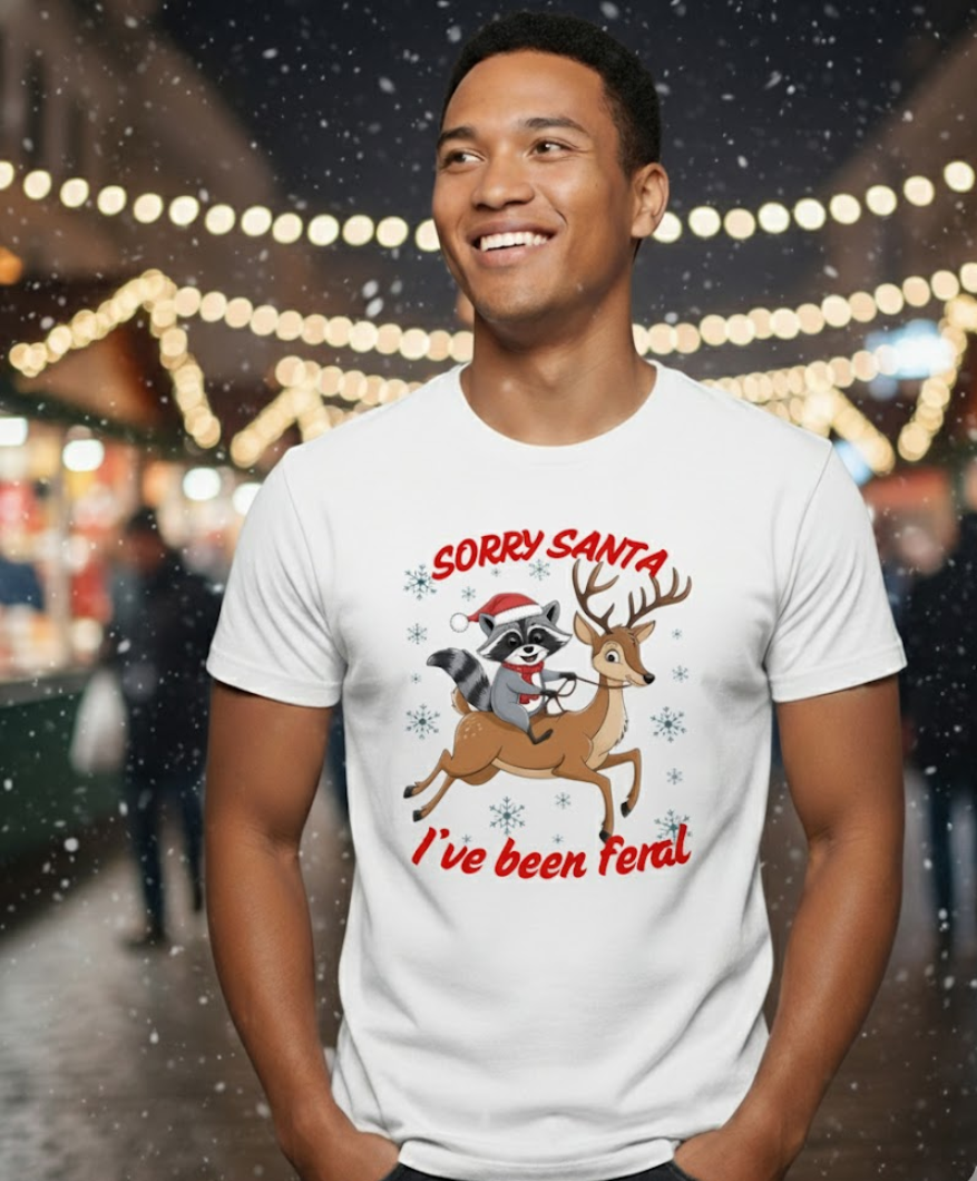 Bella+Canvas 3001 Funny Santa T-Shirt - Naughty List Holiday Tee
